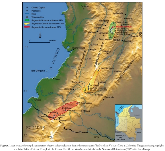 Field guides for excursions to the Nevado del Ruiz Volcano and to the