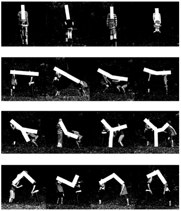 Figura 9. Jorge Soledar. Torre, Casa, Ponte, 2011. Exercícios de queda e inscrição gráfica.