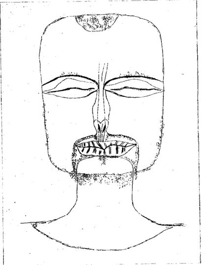 Fig. 1. Meditación (autorretrato) Litografía, de P. Klee, 1919 Catálogo personal del autor, Berna