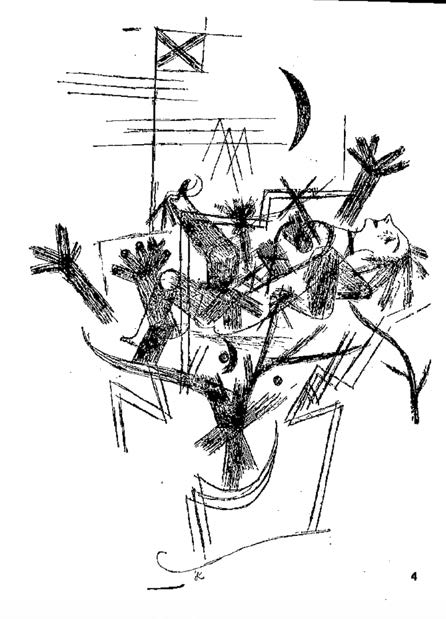 Fig. 12.Figura 12. Oh Oh you strong man Litografía, de P. Klee, 1919, Catálogo del Autor, Berna.