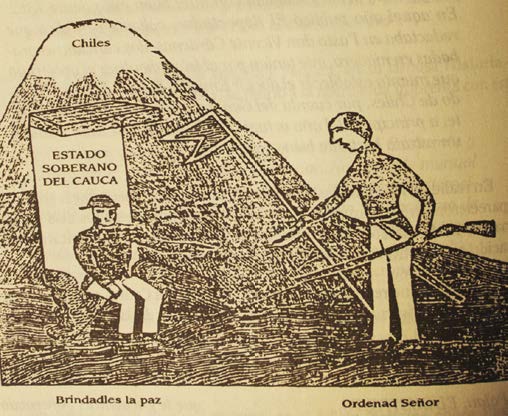 Fig. 7. Estado soberano del Cauca. Tomada de: Manual de historia de Pasto (p. 68), Imprenta y periodismo en Pasto durante el siglo XIX 1998, Marzo 1998