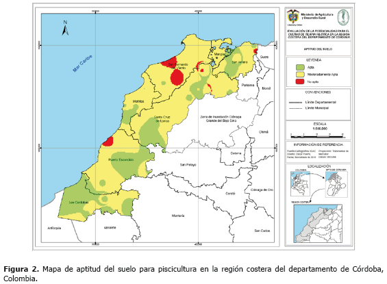 Vista De Aptitud Del Suelo De La Zona Costera Del Departamento De Cordoba Colombia Para La Piscicultura Revista Facultad Nacional De Agronomia Medellin