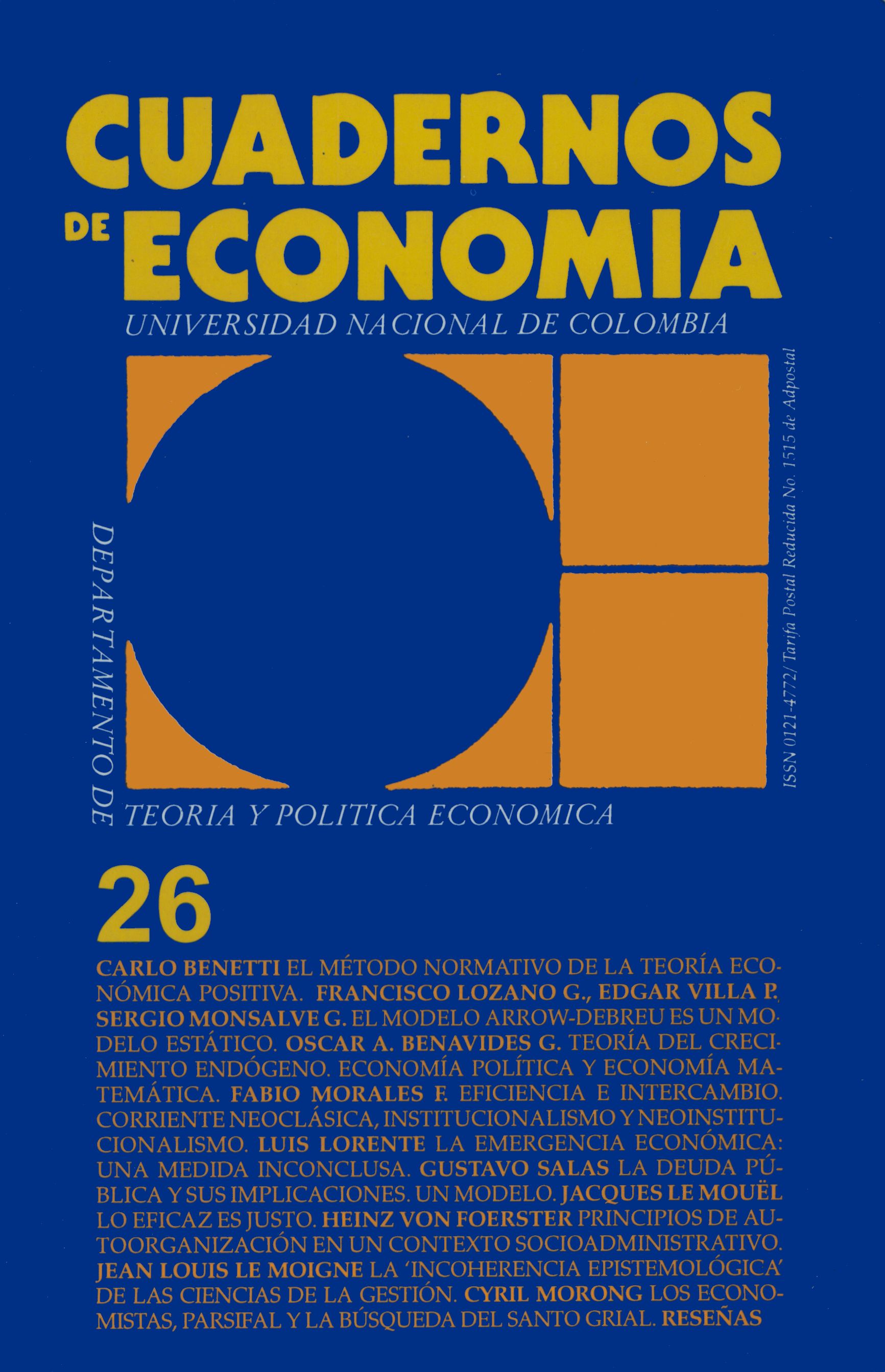 Vol. 16 Núm. 26 (1997) | Cuadernos de Economía
