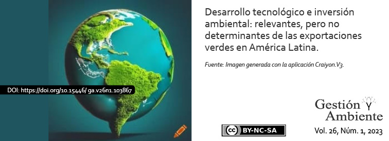 Desarrollo tecnológico e inversión ambiental: relevantes, pero no determinantes de las exportaciones verdes en América Latina. Fuente: Imagen generada con la aplicación Craiyon.V3