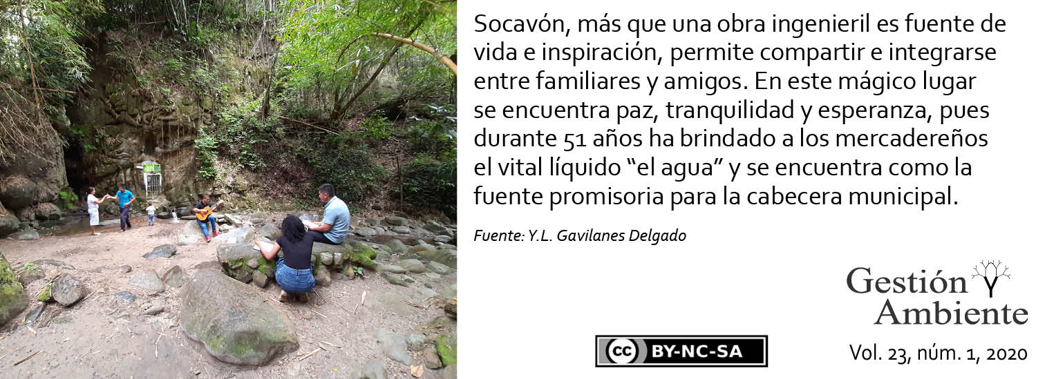 Socavón, más que una obra ingenieril es fuente de vida e inspiración, permite compartir e integrarse entre familiares y amigos.  En este mágico lugar se encuentra paz, tranquilidad y esperanza, pues durante 51 años ha brindado a los mercadereños el vital líquido “el agua” y se encuentra como la fuente promisoria para la cabecera municipal. Fuente: Y.L. Gavilanes Delgado