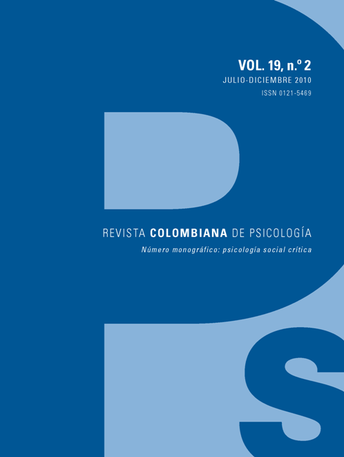 					View Vol. 19 No. 2 (2010): Psicología Social Crítica
				