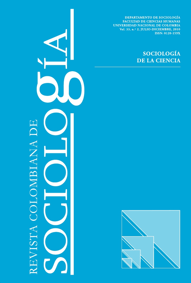 					Ver Vol. 33 Núm. 2 (2010): Sociología de la ciencia
				