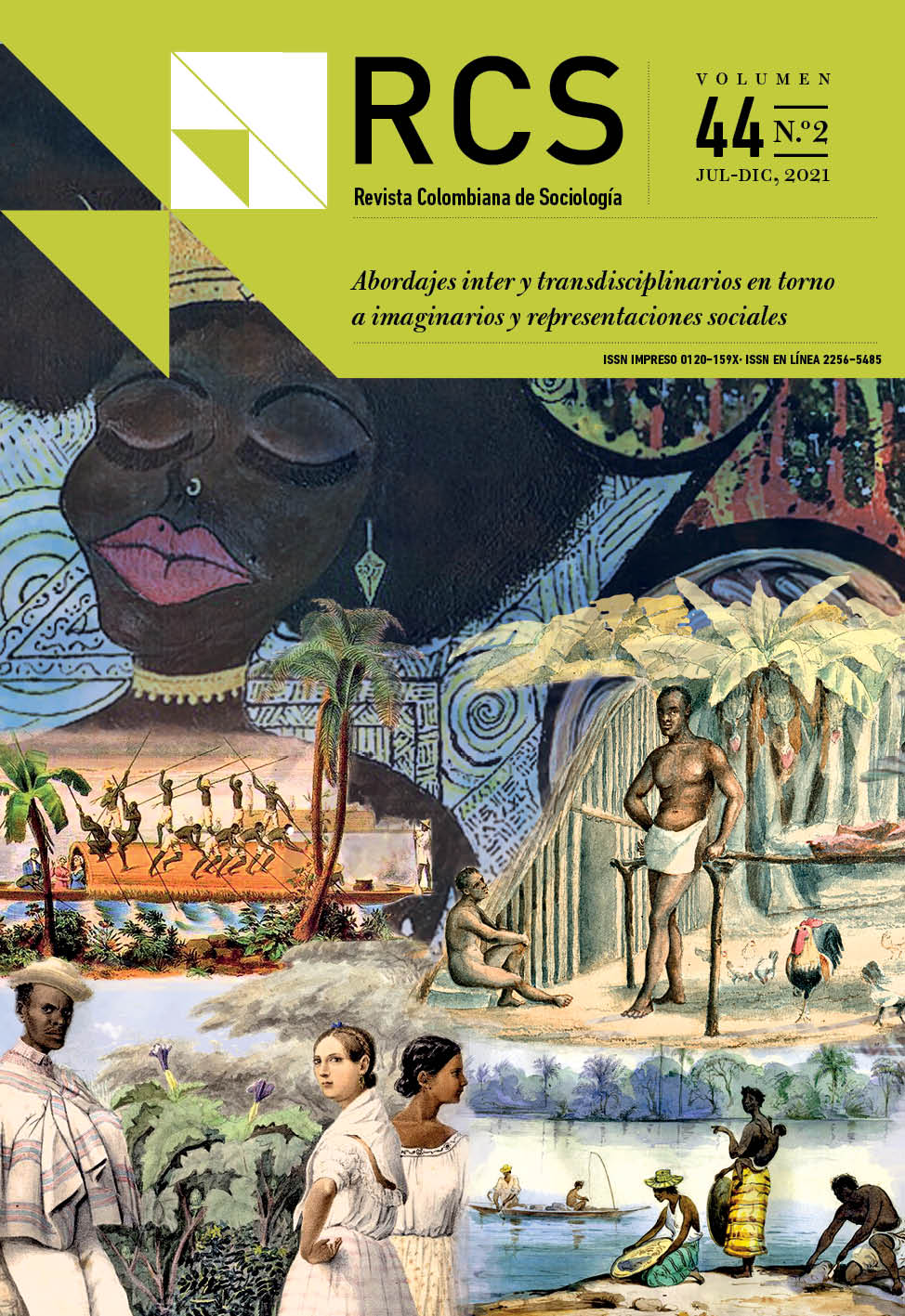 Arriba Ogedengbe MCCXLV Oladimeji, 2017. Black Excellence.  Izquierda centro Ramón Torres Méndez, 1860. El champán, navegación por Magdalena. Derecha centro Ramón Torres Méndez, 1850. Habitantes de las orillas del Magdalena. Izquierda abajo Carmelo Fernández, 1850. Santander. Tipo africano i mestizo. Derecha abajo Manuel María Paz, 1853. Técnicas de lavado del oro, provincia de Barbacoas.