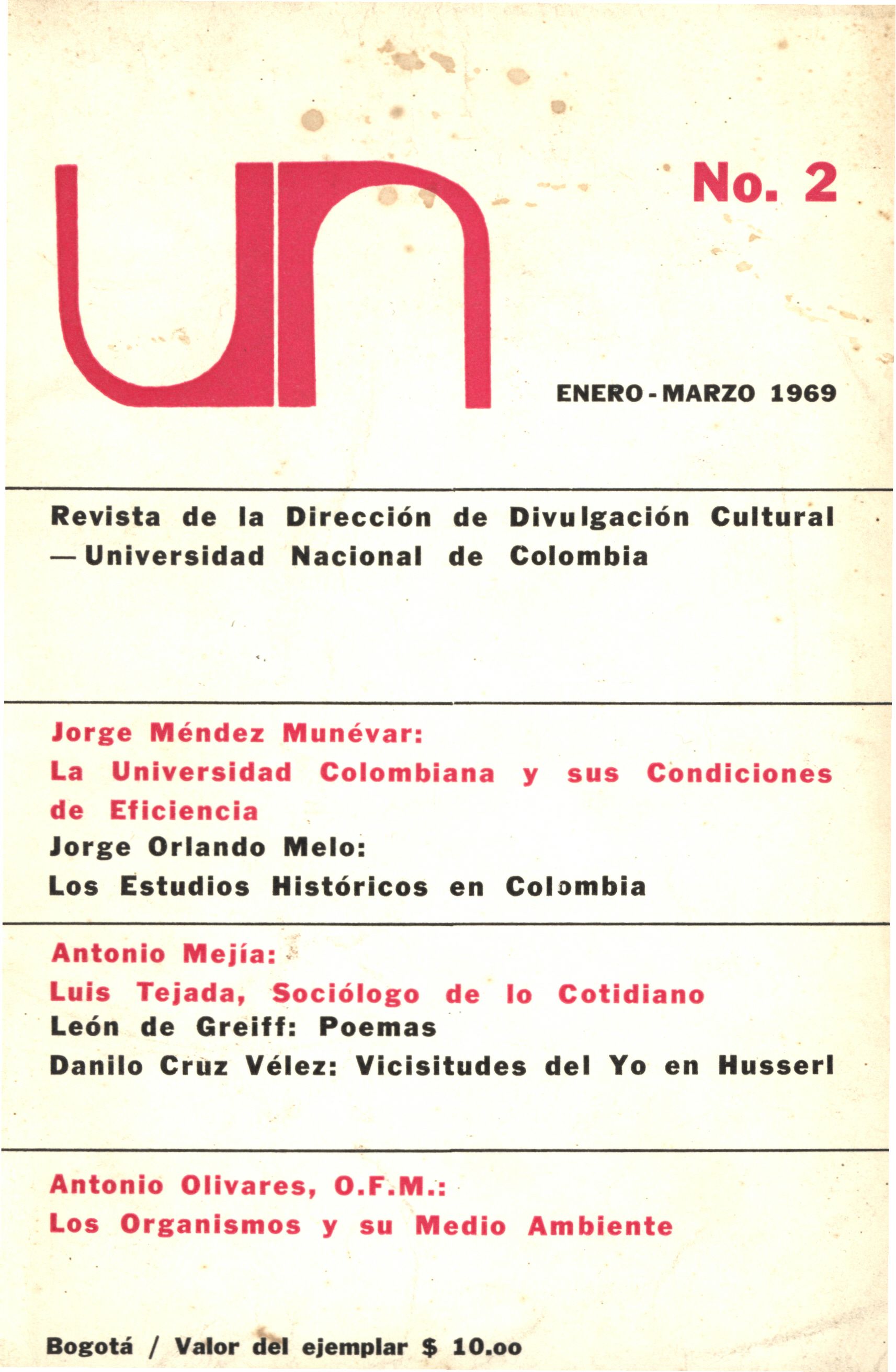 Revista de la Dirección de Divulgación Cultural Universidad Nacional de Colombia No. 2 (Ene-Mar, 1969)