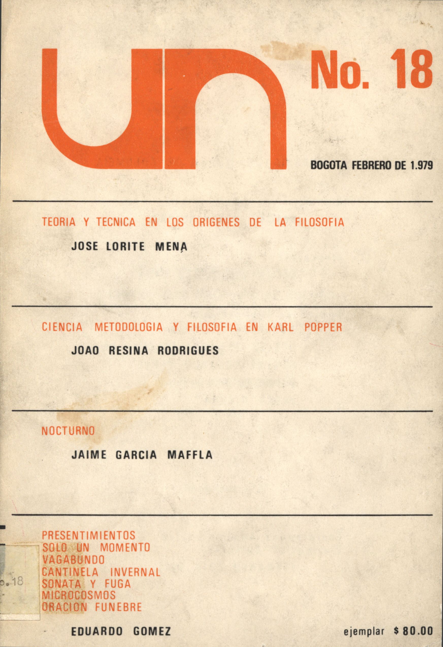 Revista de la Dirección de Divulgación Cultural Universidad Nacional de Colombia No. 18 (Feb, 1979)