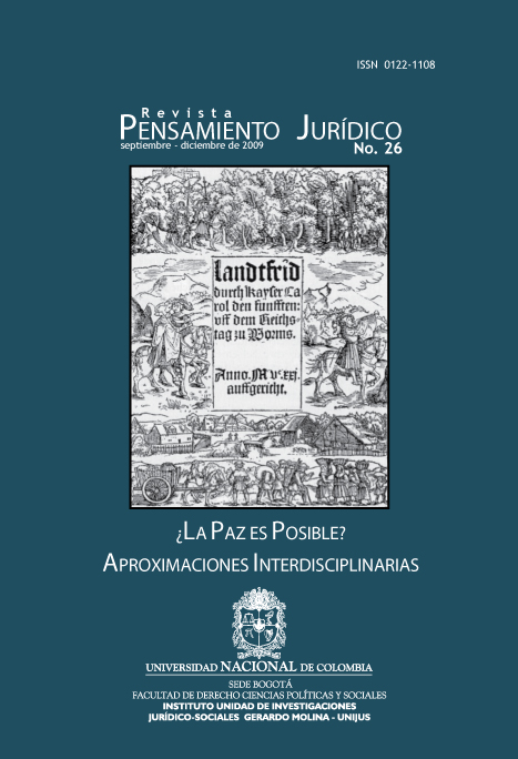 					Ver Núm. 26 (2009): ¿La Paz es Posible?: Aproximaciones Interdiscipl inarias
				