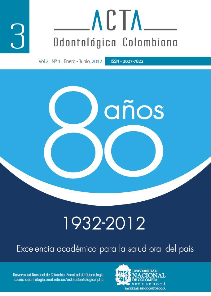 Acta Odontológica Colombiana - Conmemoración 80 Años